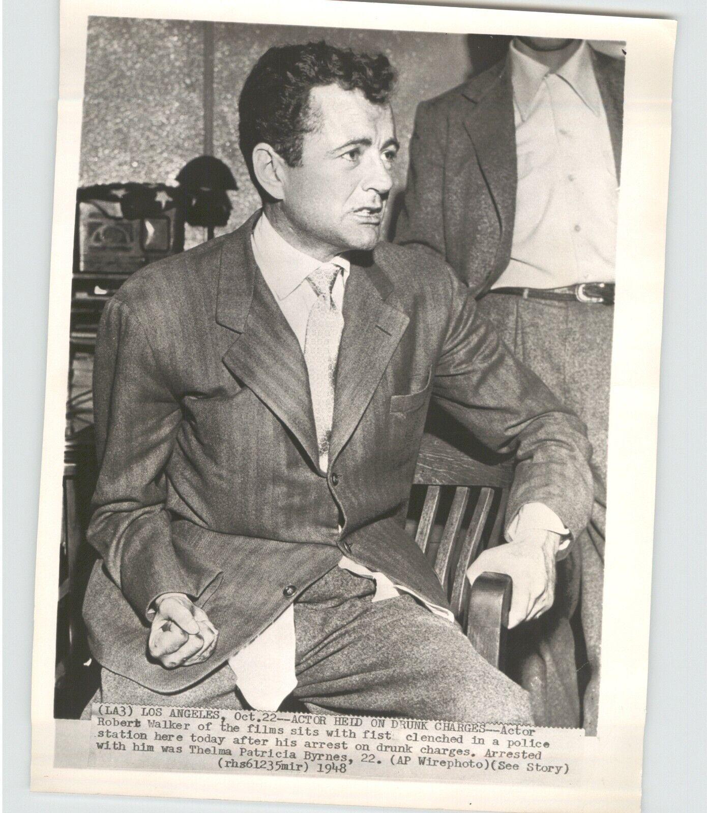 HOLLYWOOD Actor ROBERT WALKER Drunken Arrest VINTAGE 1948 Press Photo