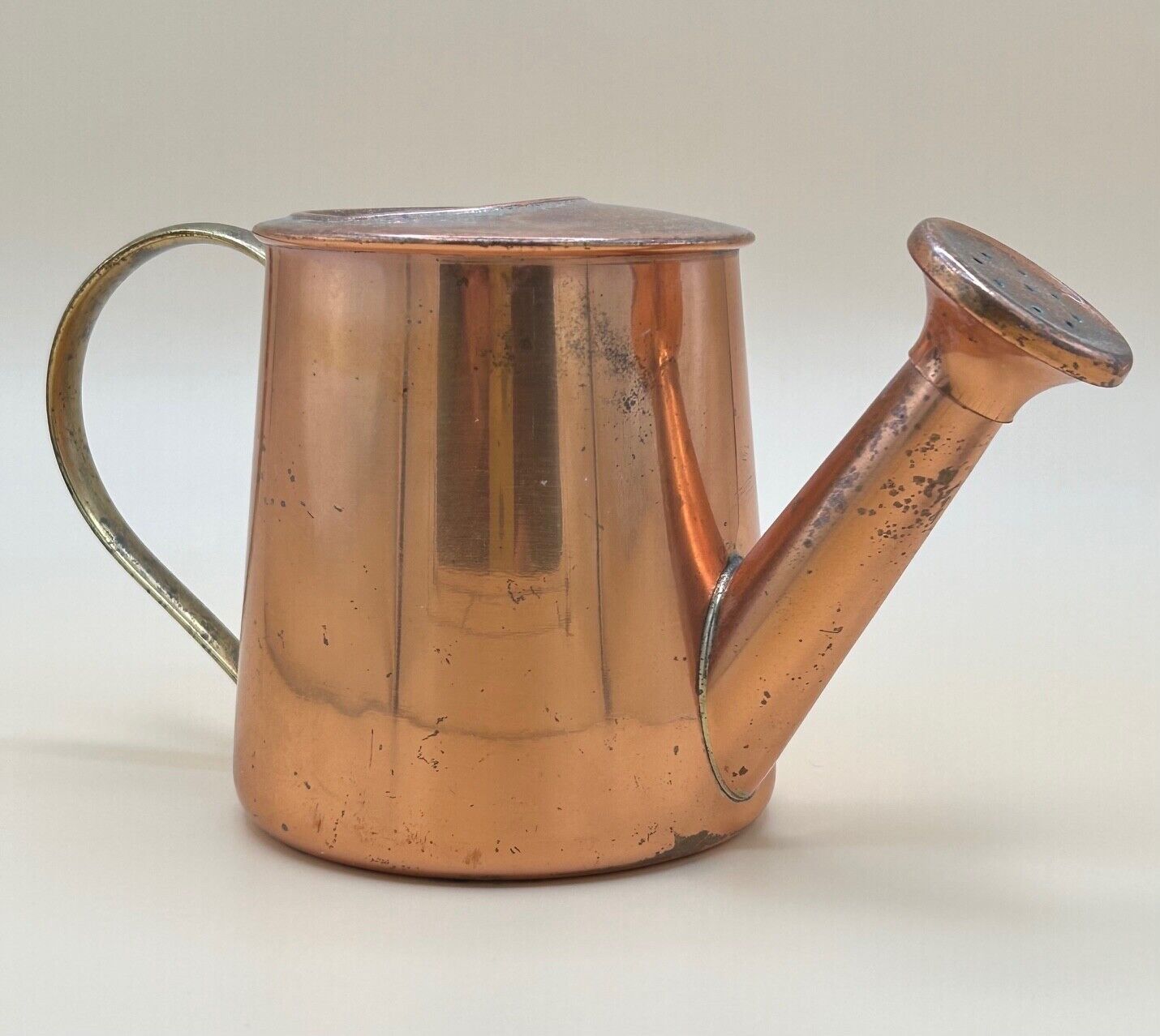 Vintage 1960s Tagus Small Copper And Brass Watering Can - Portugal