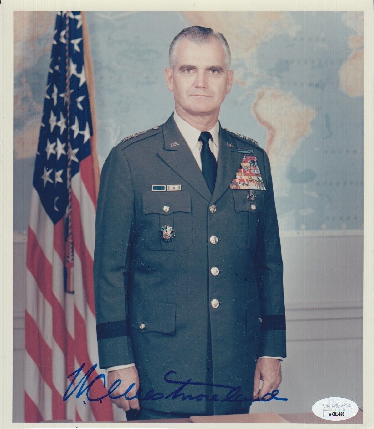 General William Westmoreland SIGNED 8x10 photo, JSA authenticated