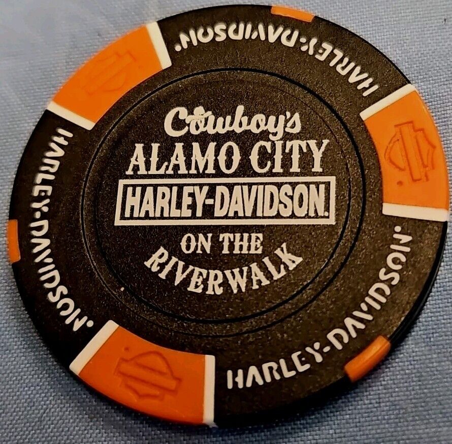 COWBOY\'S ALAMO CITY HARLEY DAVIDSON OF SAN ANTONIO,TX DEALERSHIP POKER CHIP NEW
