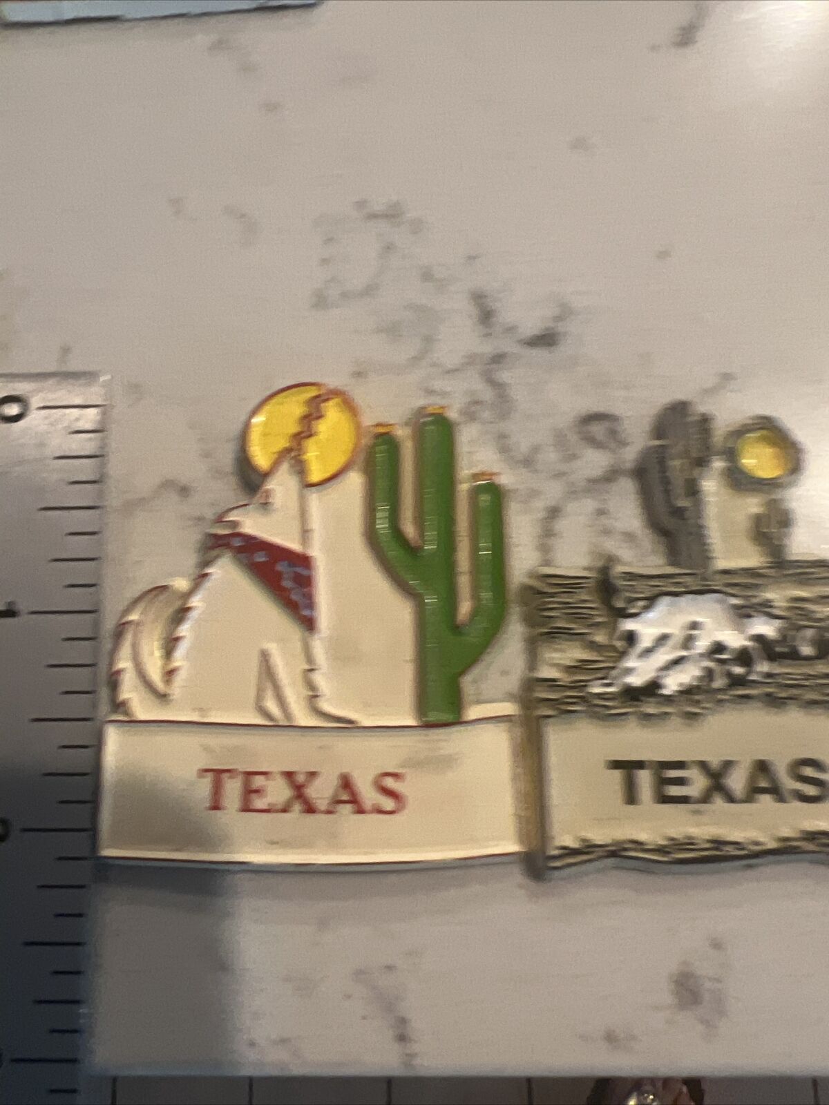 Vintage Texas Vintage Rubber Magnets Souvenir Refrigerator Lot Of 2