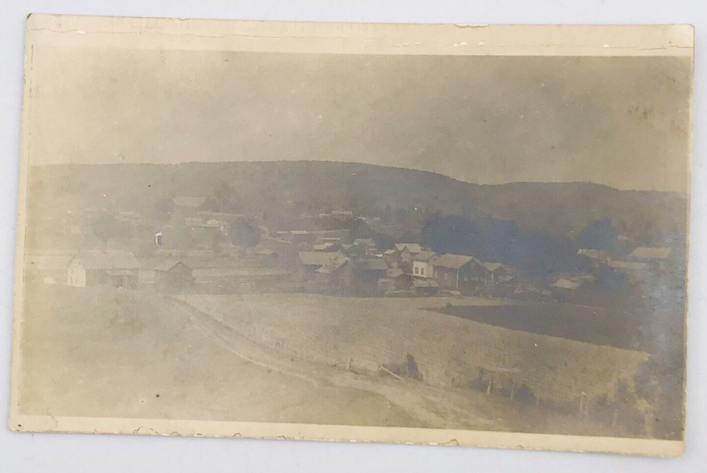 VTG 1908-18 RPPC Country Farm Town USA Unknown Location Real Photo Postcard