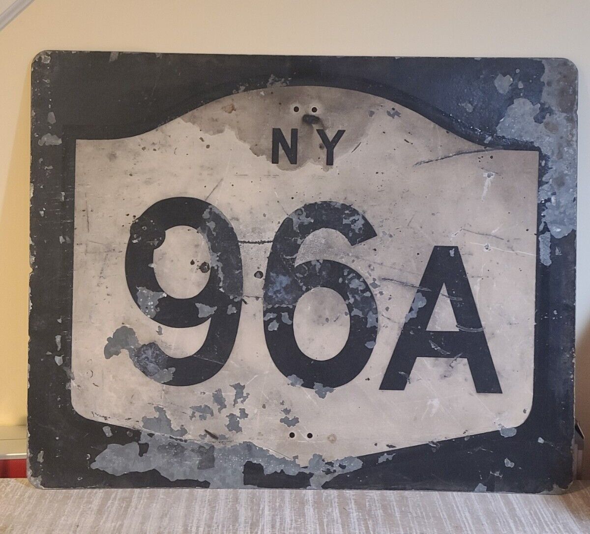 Vintage New York state highway 96A route marker road sign 30x24 Ithaca, NY Steel
