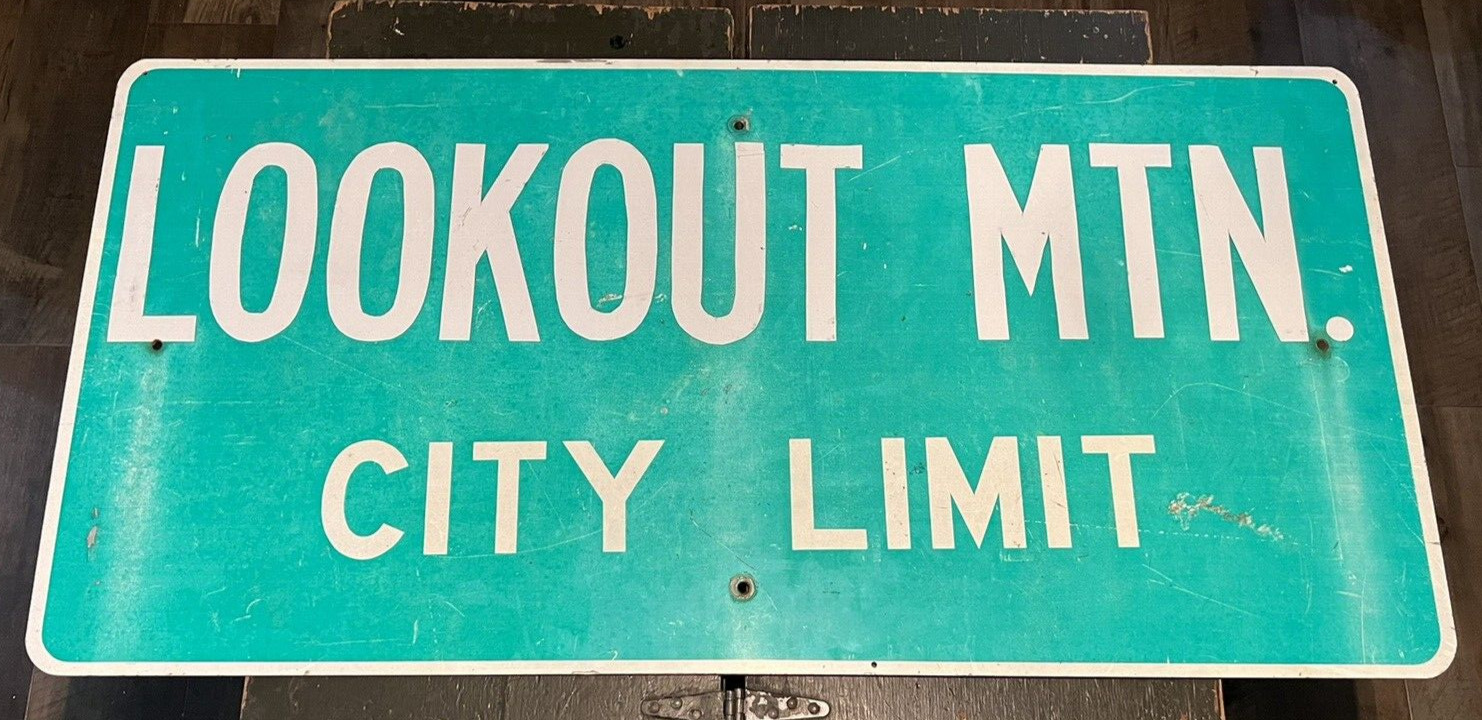 Authentic Vintage Lookout Mountain City Limit Street Sign Georgia Tennessee Rare