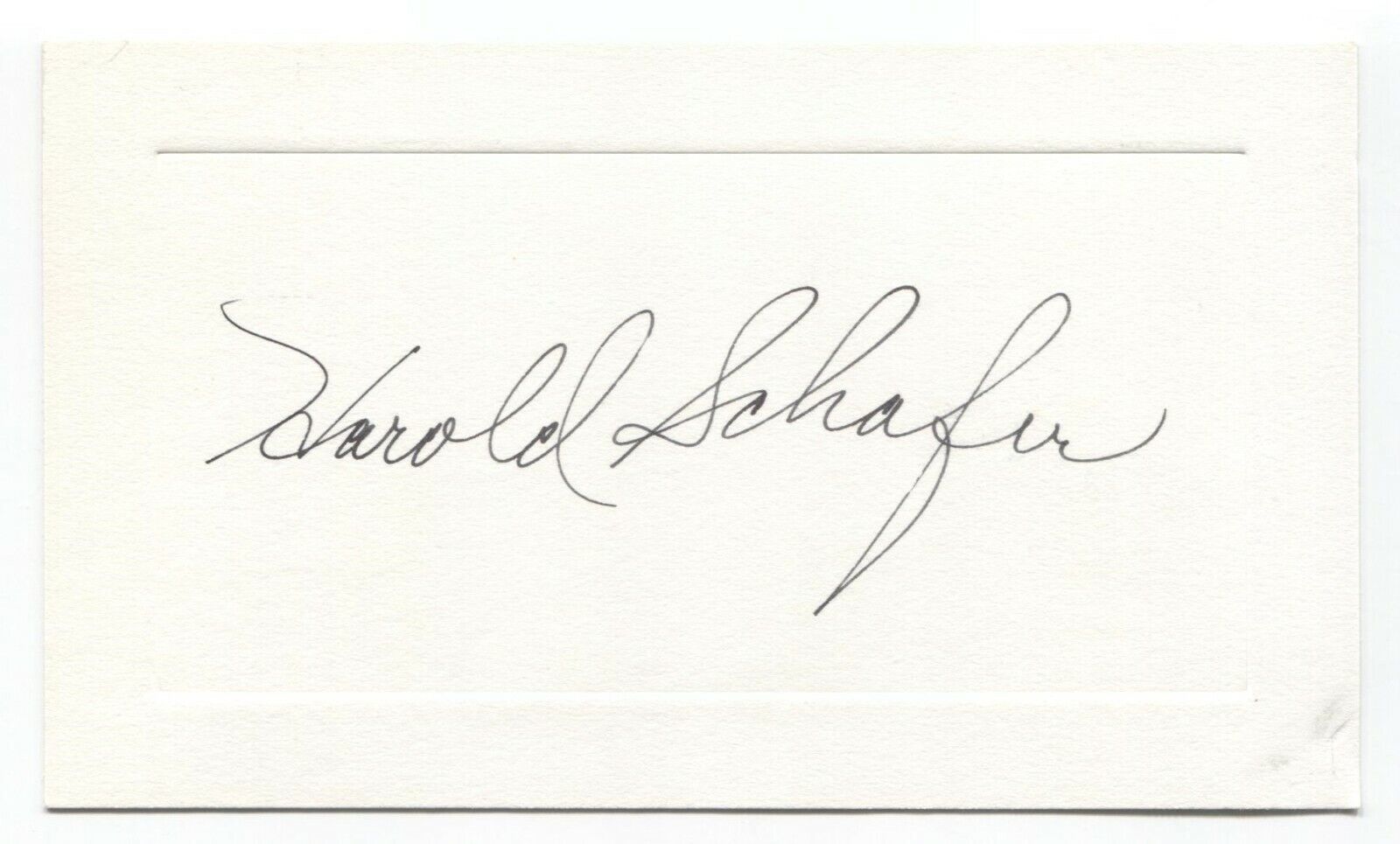 Harold Schafer Signed Card Autographed Signature Businessman Gold Seal