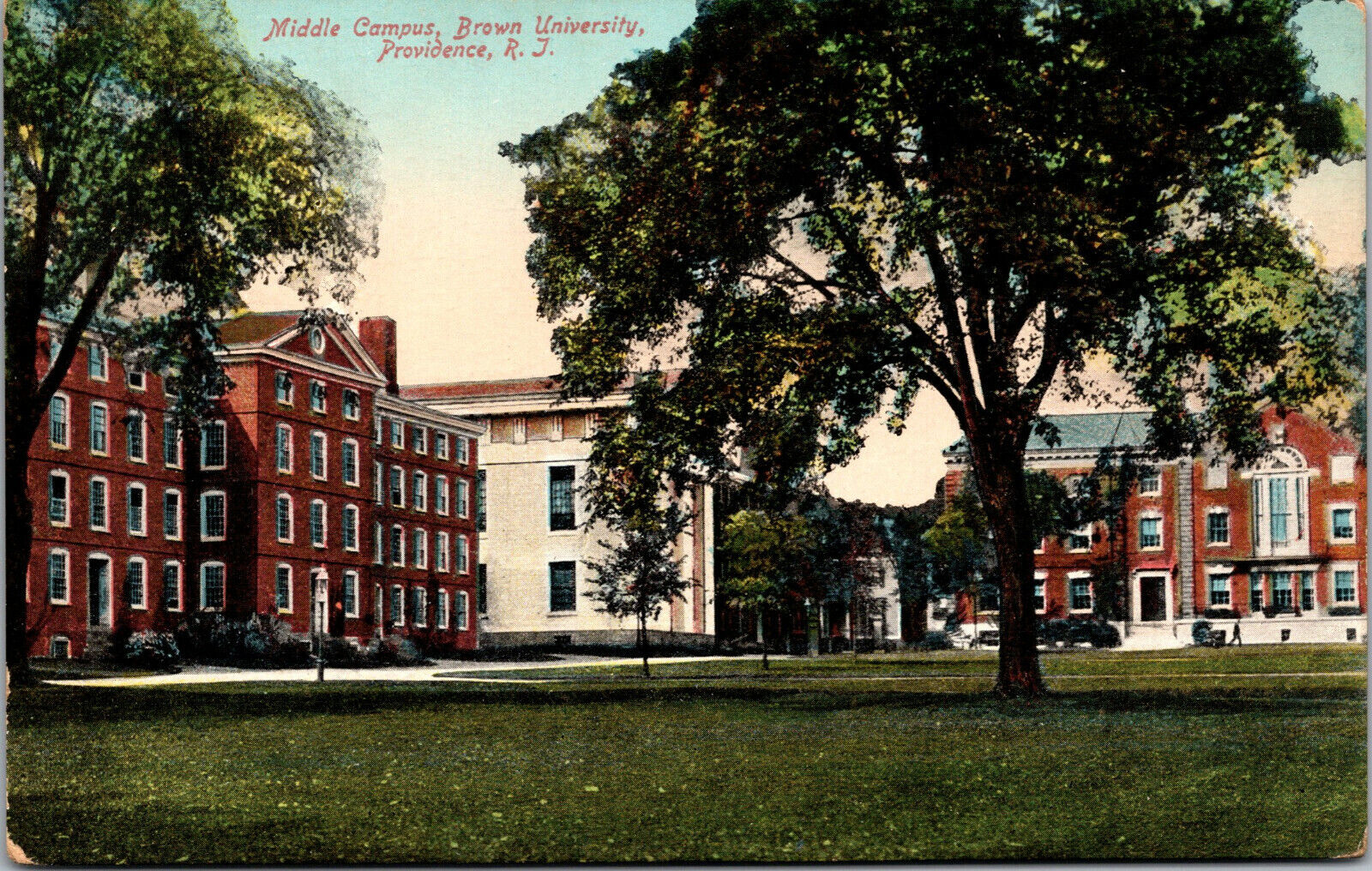 Vtg 1910s Middle Campus Brown University Providence Rhode Island RI Postcard