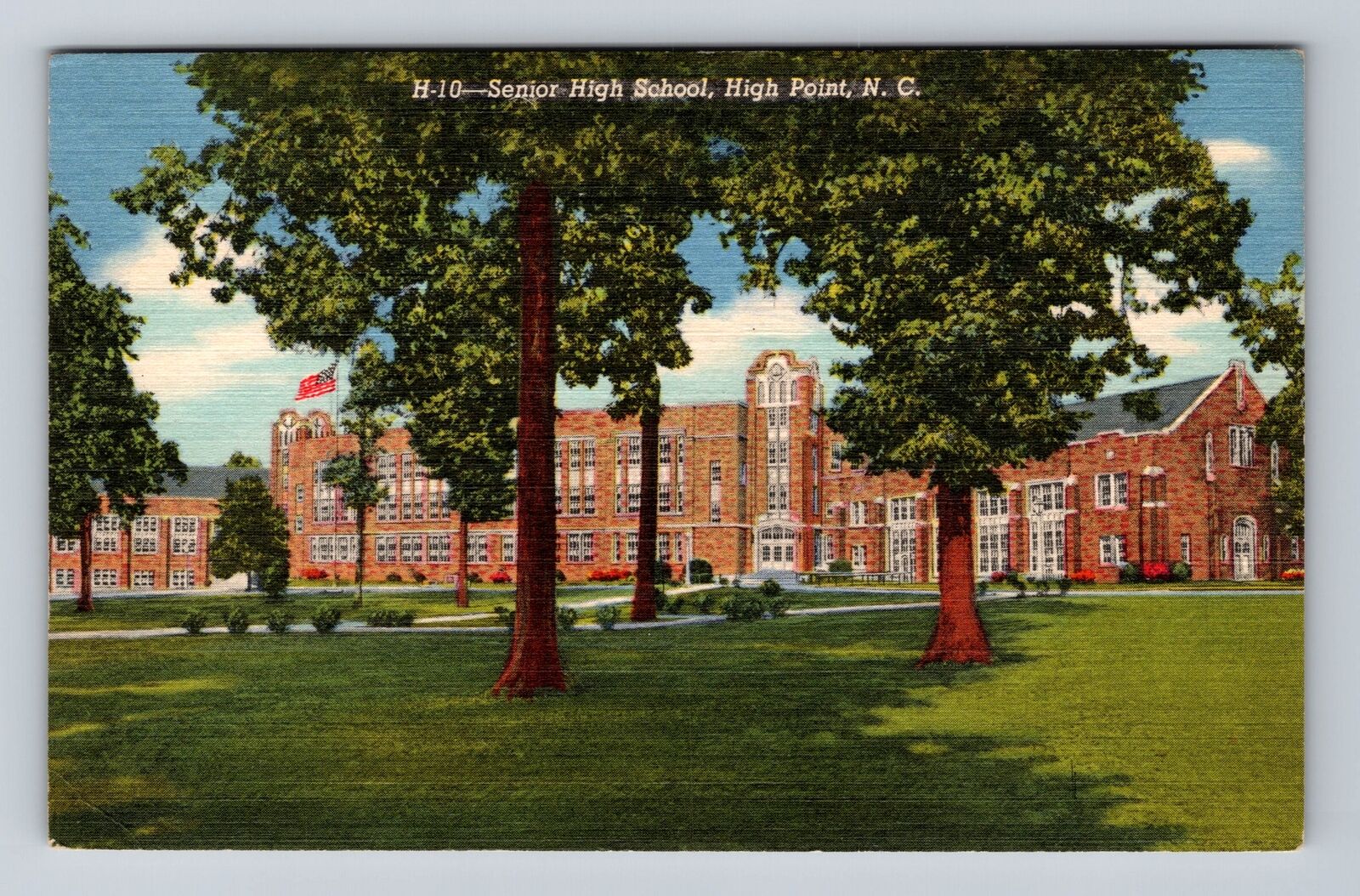 High Point NC-North Carolina, Senior High School, Antique Vintage Postcard