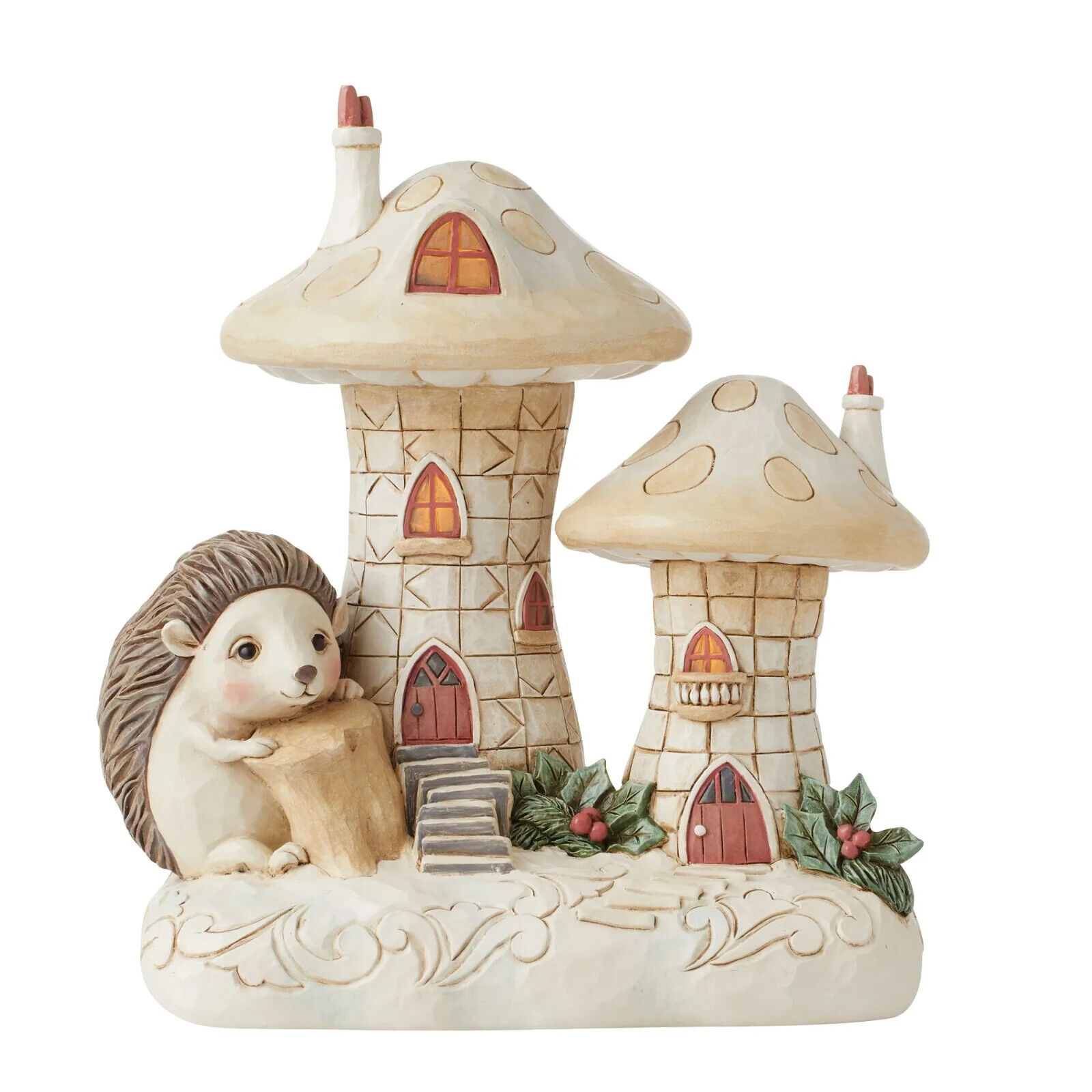Jim Shore WOODLAND LIGHTED MUSHROOM HOUSE-HOLIDAY WISHES 6012684 NEW IN BOX