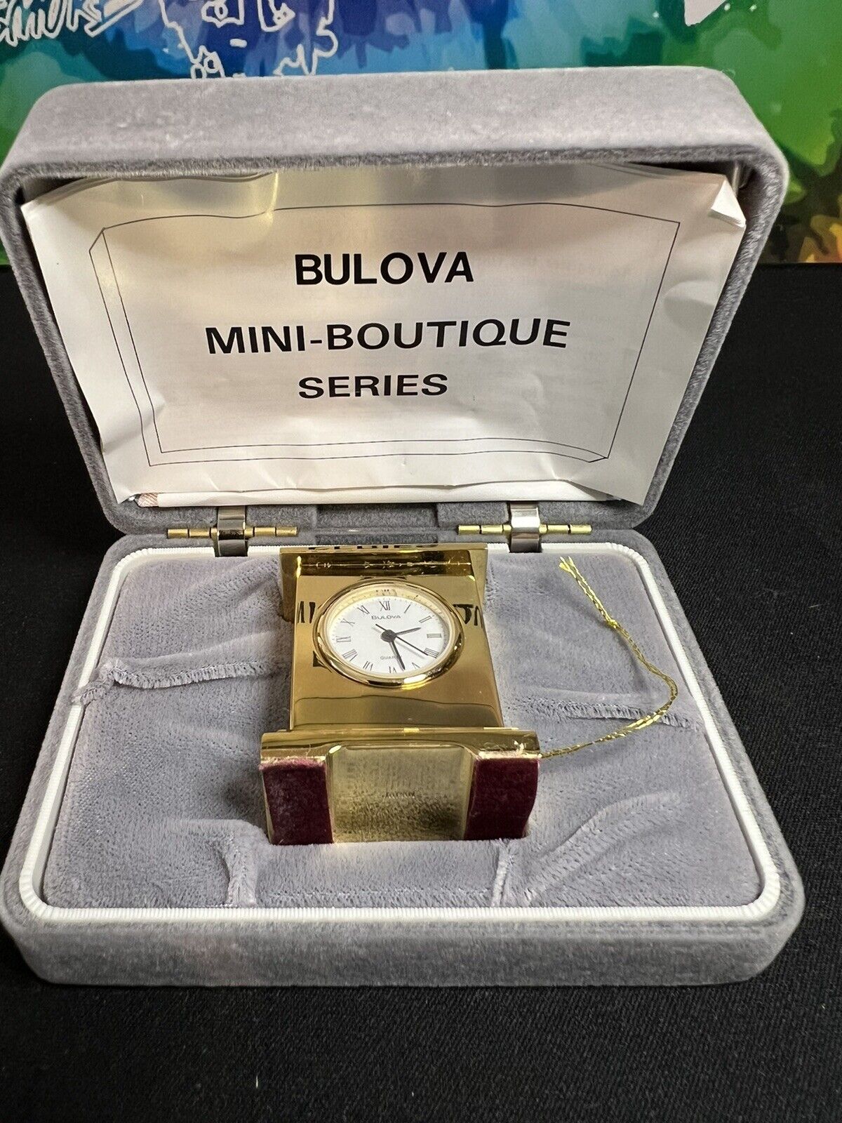 Vintage 1988 Bulova Mini Boutique Solid Brass Clock Carriage B0503 (NEW IN BOX)
