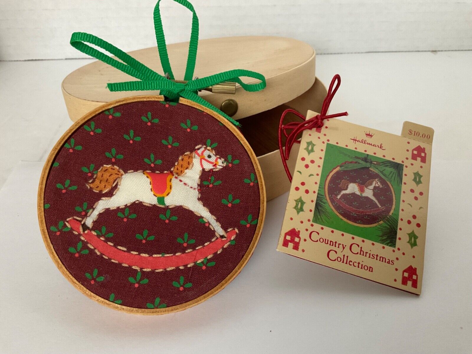 Vintage Hallmark Ornament Country Christmas Collection Rocking Horse Hoop 1985 Y