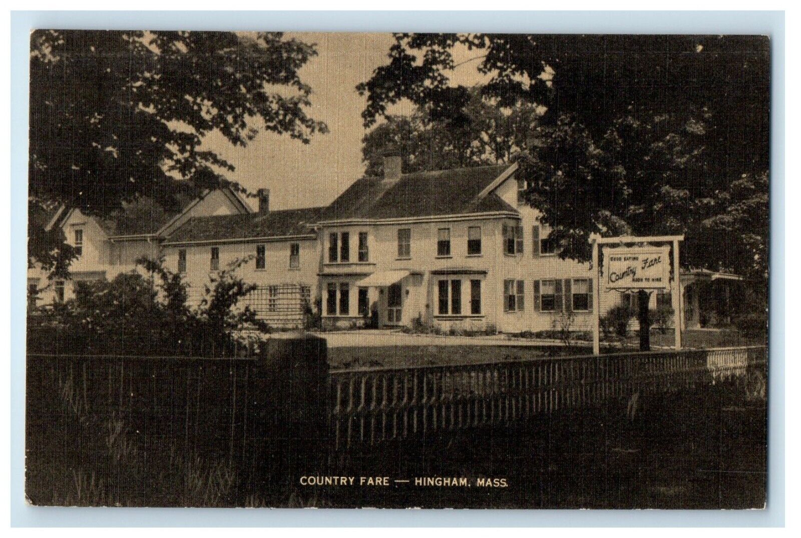 1939 Country Fare Hingham Massachusetts MA Posted Vintage Postcard