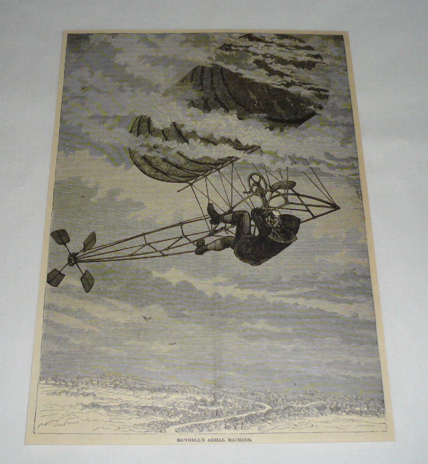 1883 magazine engraving ~ RICTHELL'S Arial Machine