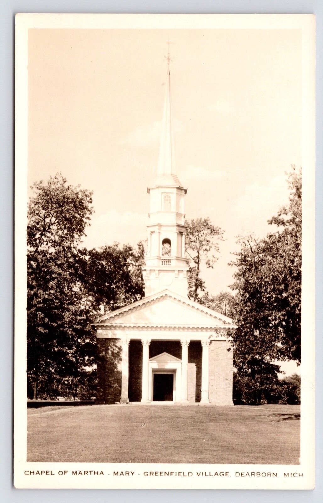 c1930s~Dearborn Michigan MI~Chapel of Martha Mary~Church~VTG RPPC Postcard