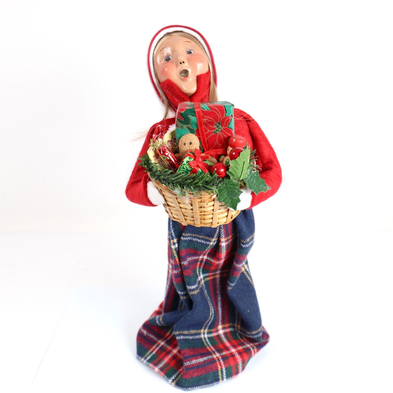 Byers Choice Christmas Caroler Woman With Present Basket 1997 Numbered #5/100
