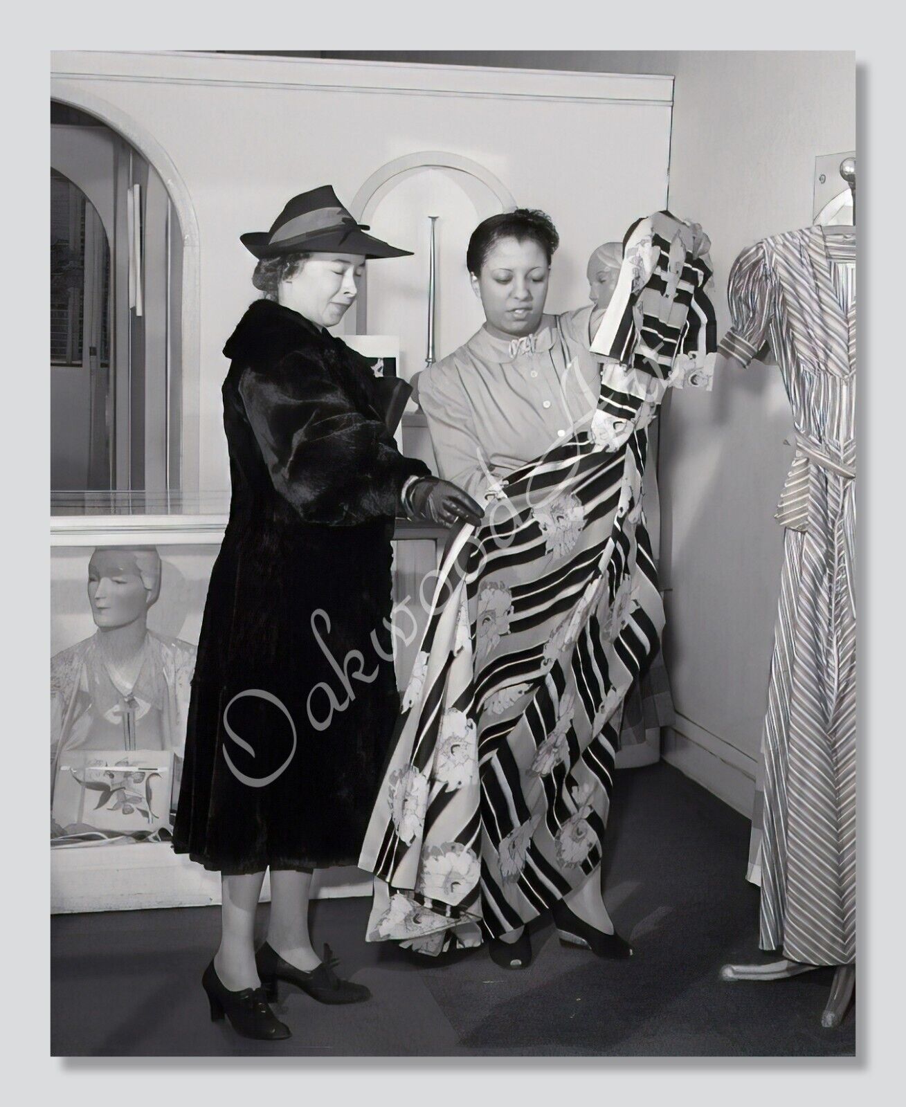 Black Women at a Chicago Dress Shop c1940s, Vintage Photo Reprint