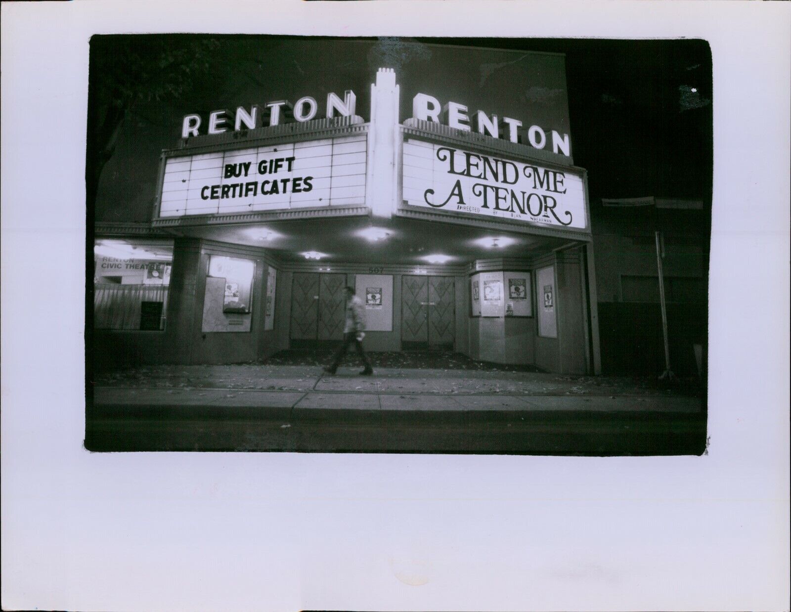 LG855 1993 Original Photo RENTON CIVIC THEATRE Downtown Landmark Lend a Tenor