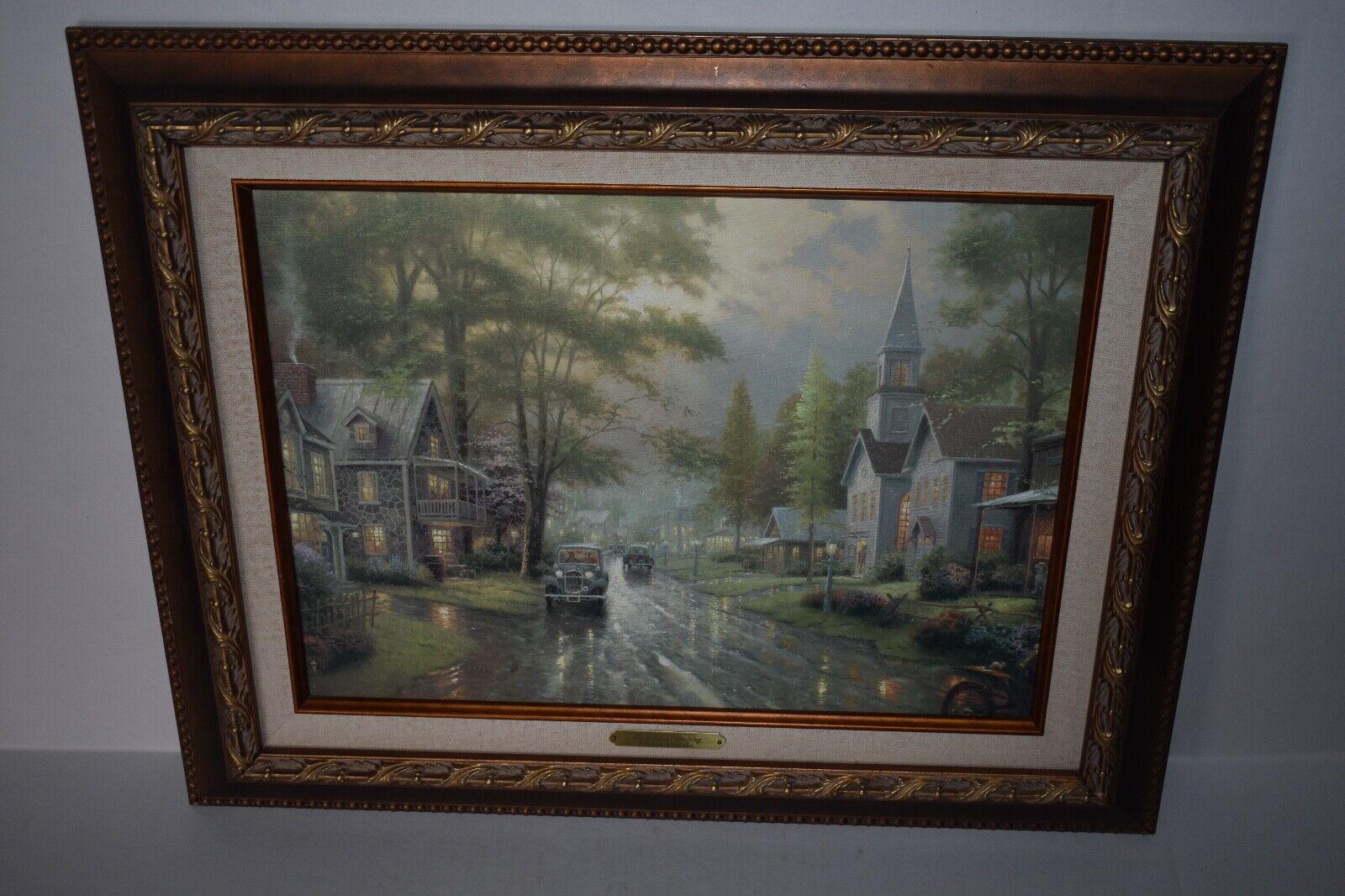 Thomas Kinkade-Home Town Evening  1998 Classic Collection Print on Canvas