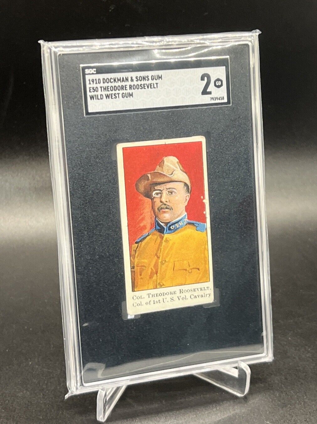 1910 Dockman & Sons Gum Wild West Gum E50 Theodore Roosevelt SGC 2 GREAT COLOR