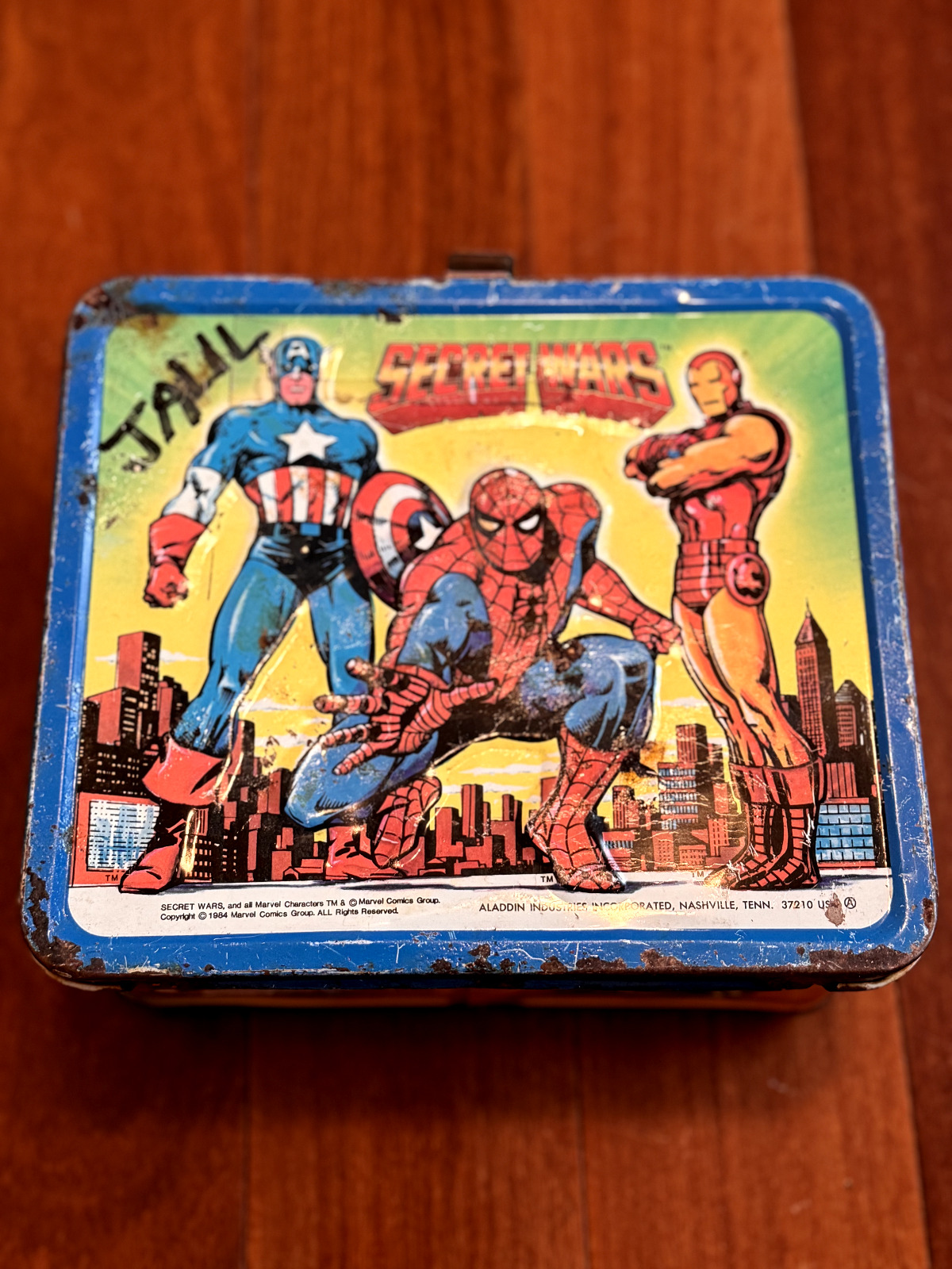 Vintage 1984 Marvel Comics Secret Wars Metal Lunchbox no thermos Spider-Man
