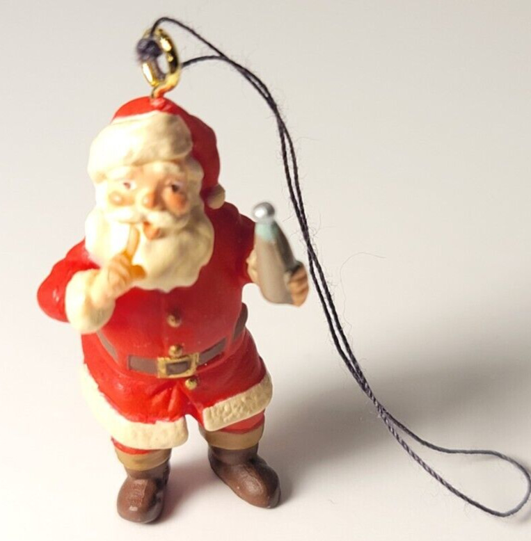 1991 Hallmark Santa Claus Coca Cola Bottle Mini Ornament