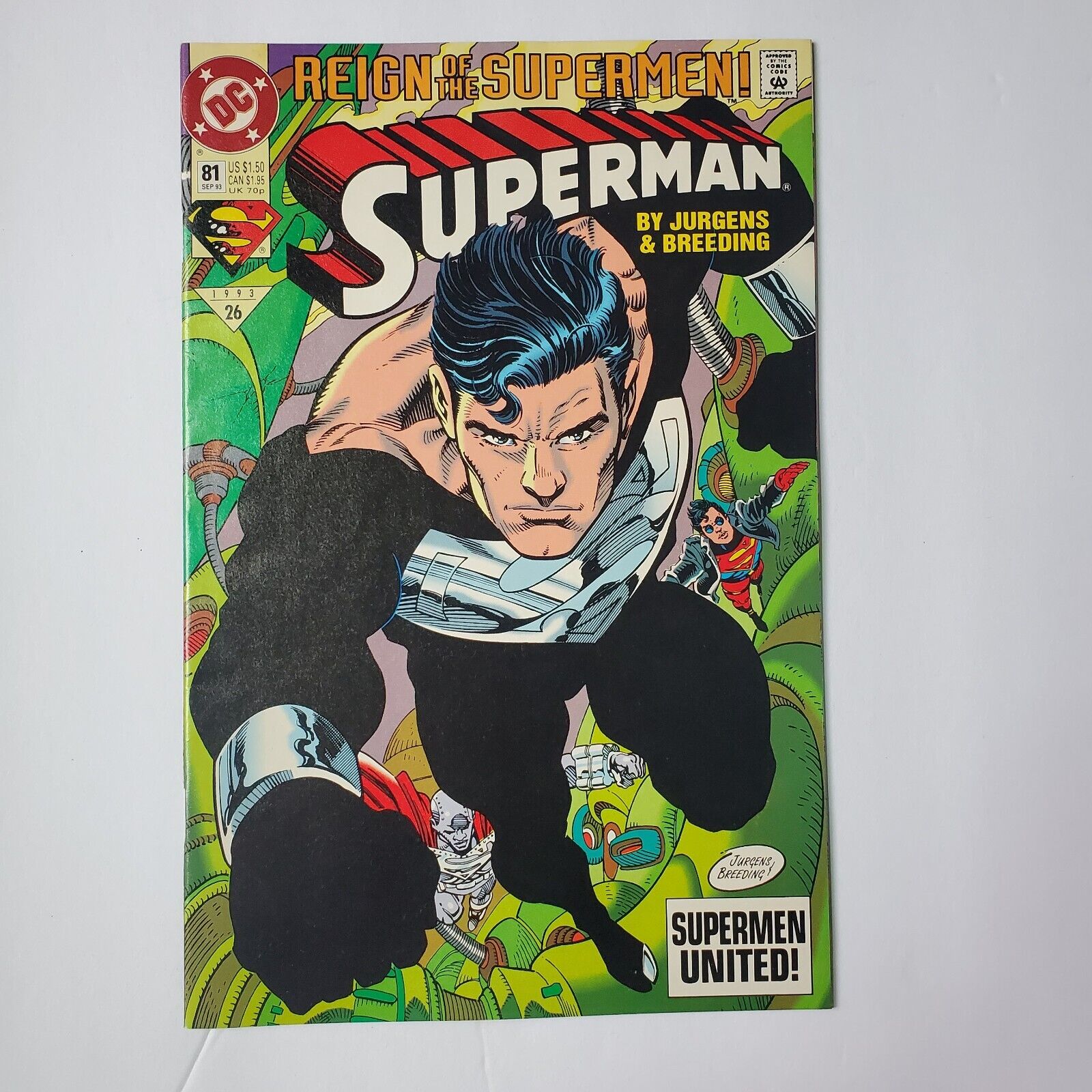 Superman # 81- (September 1993) Reign of the Supermen Black Suit Superman. 