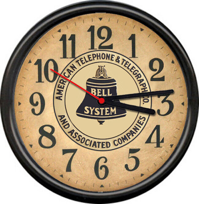 Retro Vintage Bell Telephone System Telegraph System Operator Sign Wall Clock