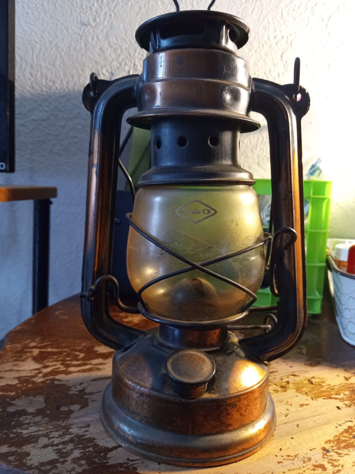 vintage brass finished v&o lantern