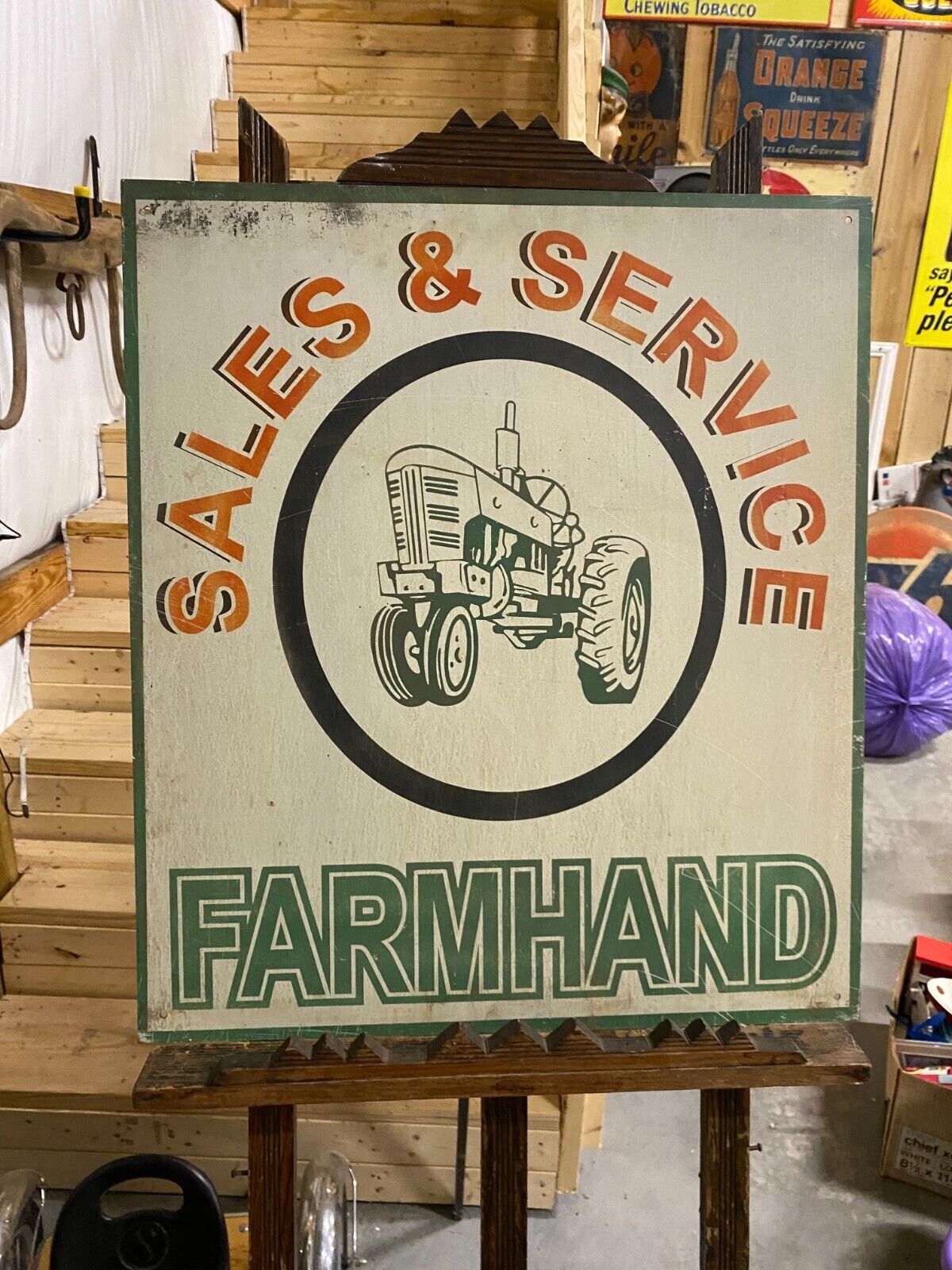 Vintage Farmhand Tractor Sales and Service Metal Sign 24