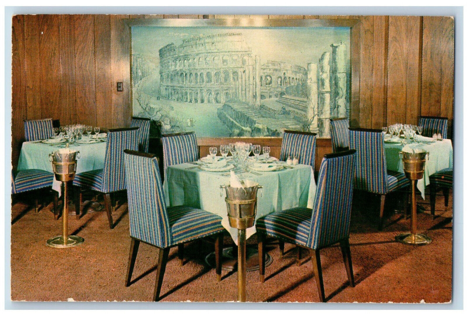 Mexico City Mexico Postcard Restaurante Continental Banquet Room c1960's