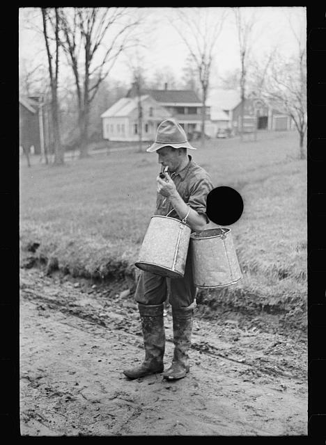 Photo:Farmer,Johnson,Vermont,VT,May 1937,Arthur Rothstein,Rural Areas,FSA