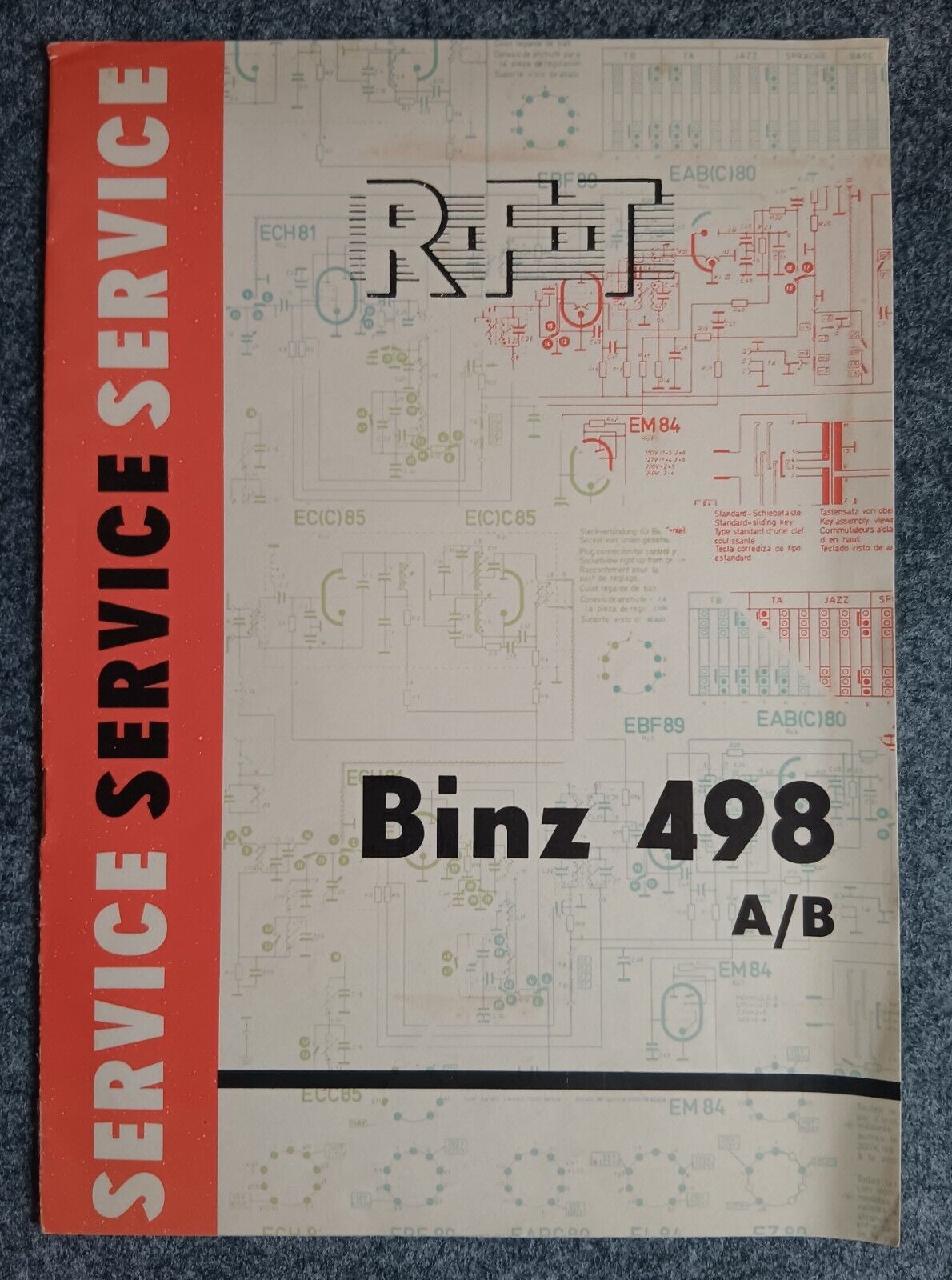 RFT Hearing Radio Receiver Binz 498 A/B Service Old Instructions