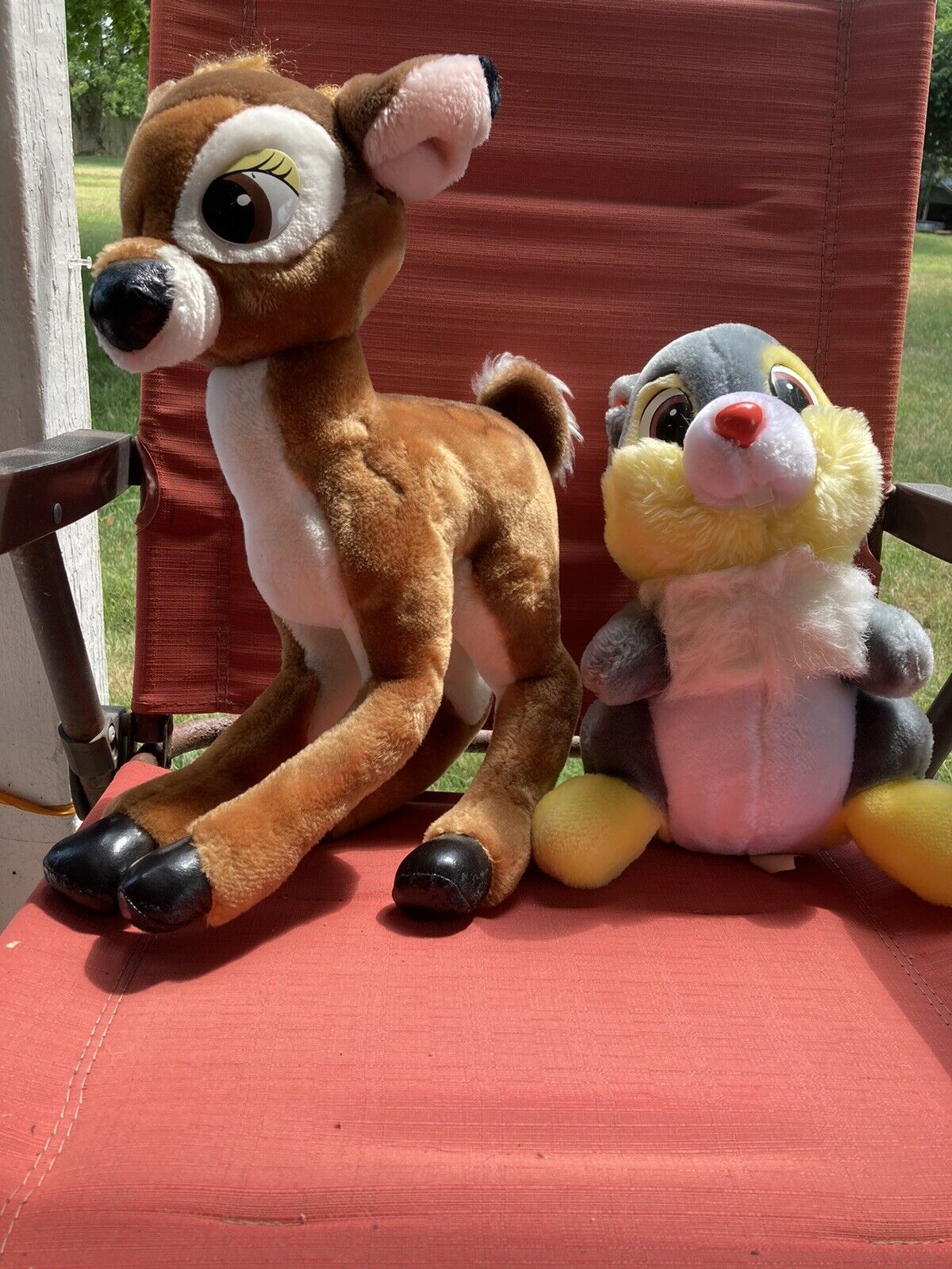 Vintage Disneyland Walt Disney World Bambi & Thumper Plush Stuffed Animals