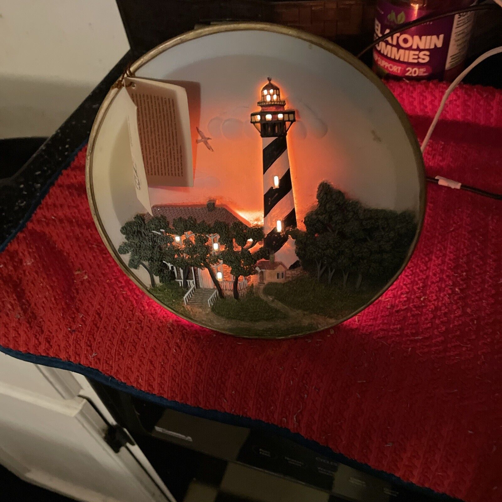 St. Augustine Florida Lighted Lighthouse Plate 7”Display Plate