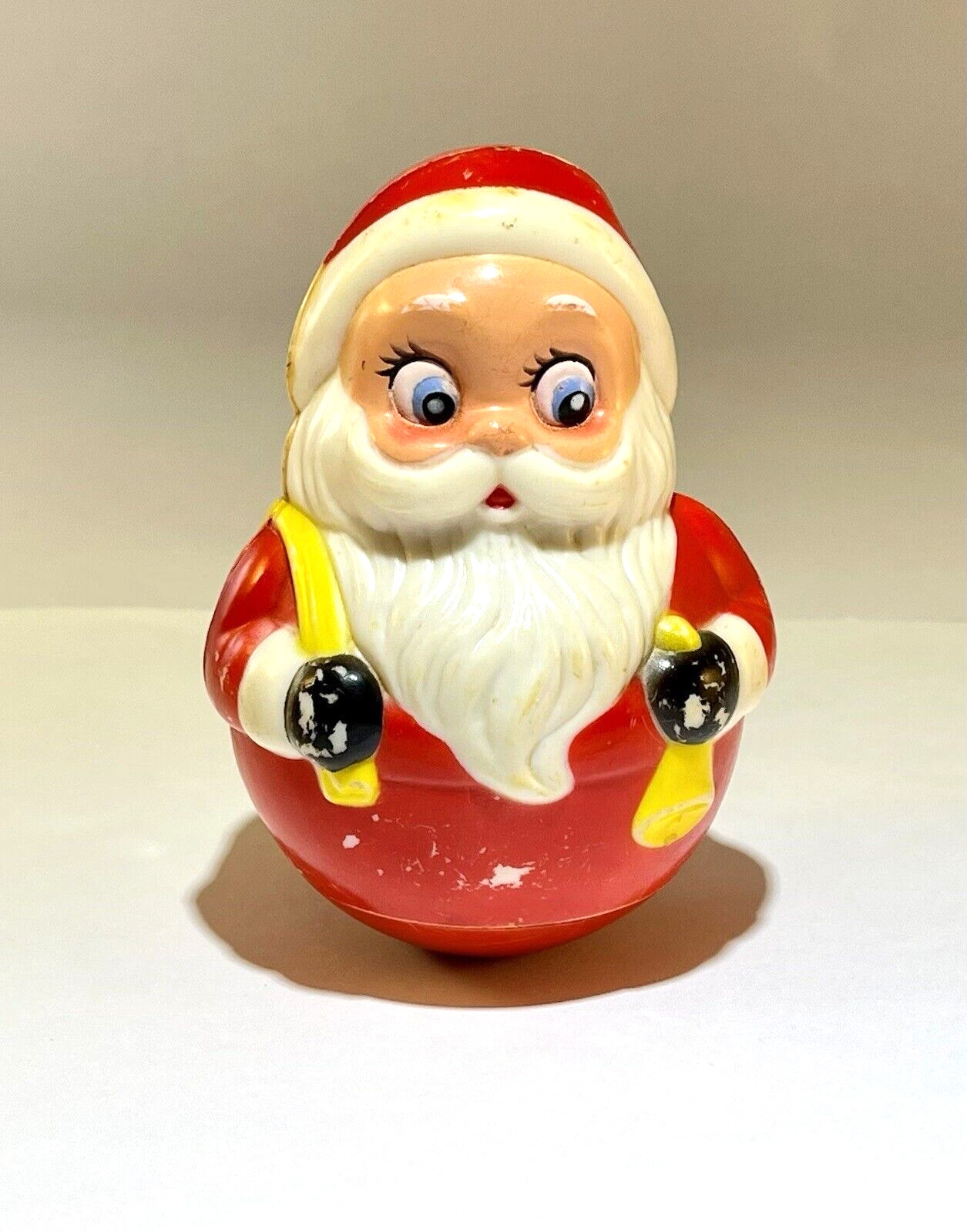 Vintage Christmas SANTA ROLO POLY Plastic Toy Chimes Kiddie Products 1970\'s