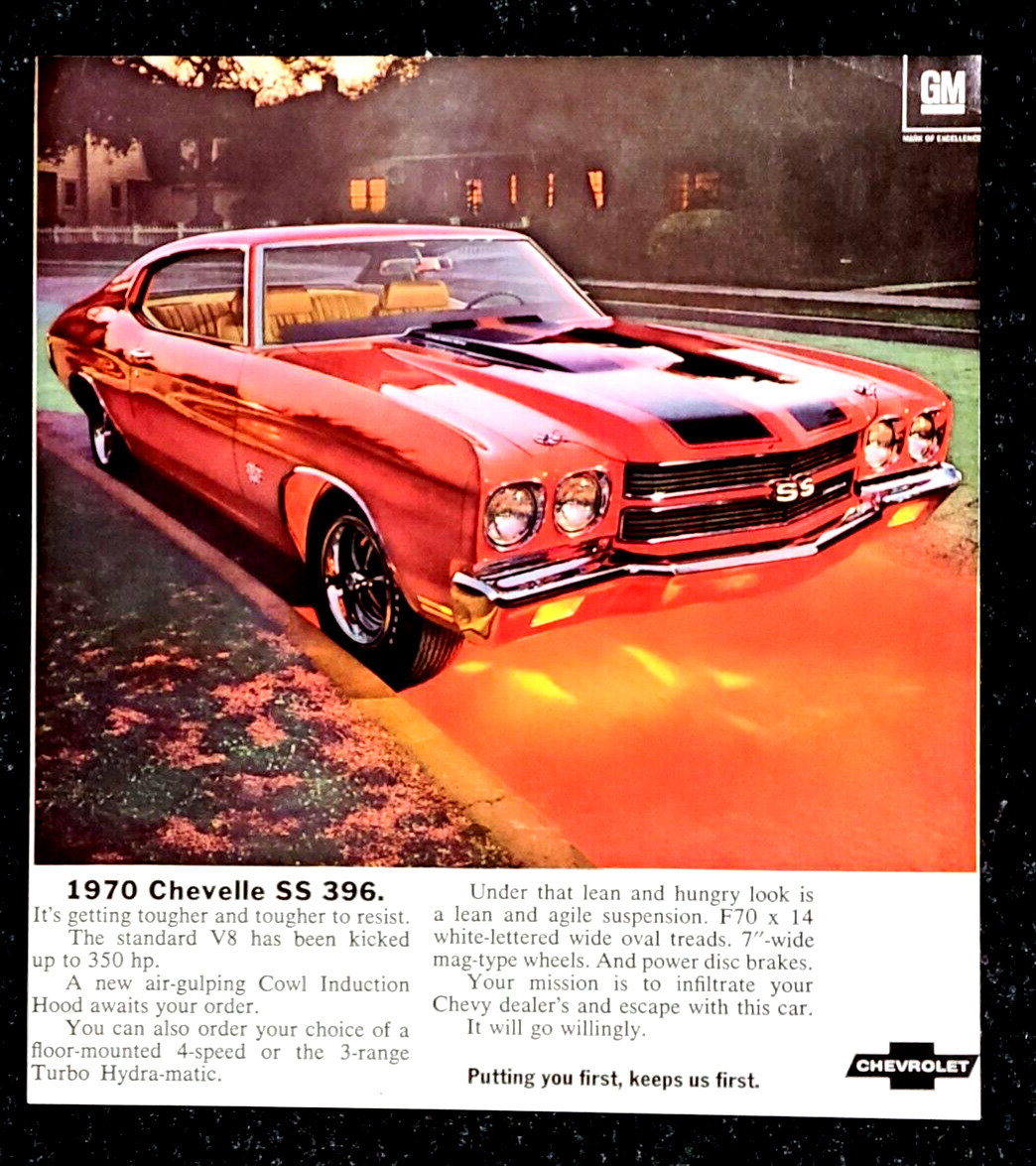 Red 1970 Chevelle SS 396 Vintage Print Ad