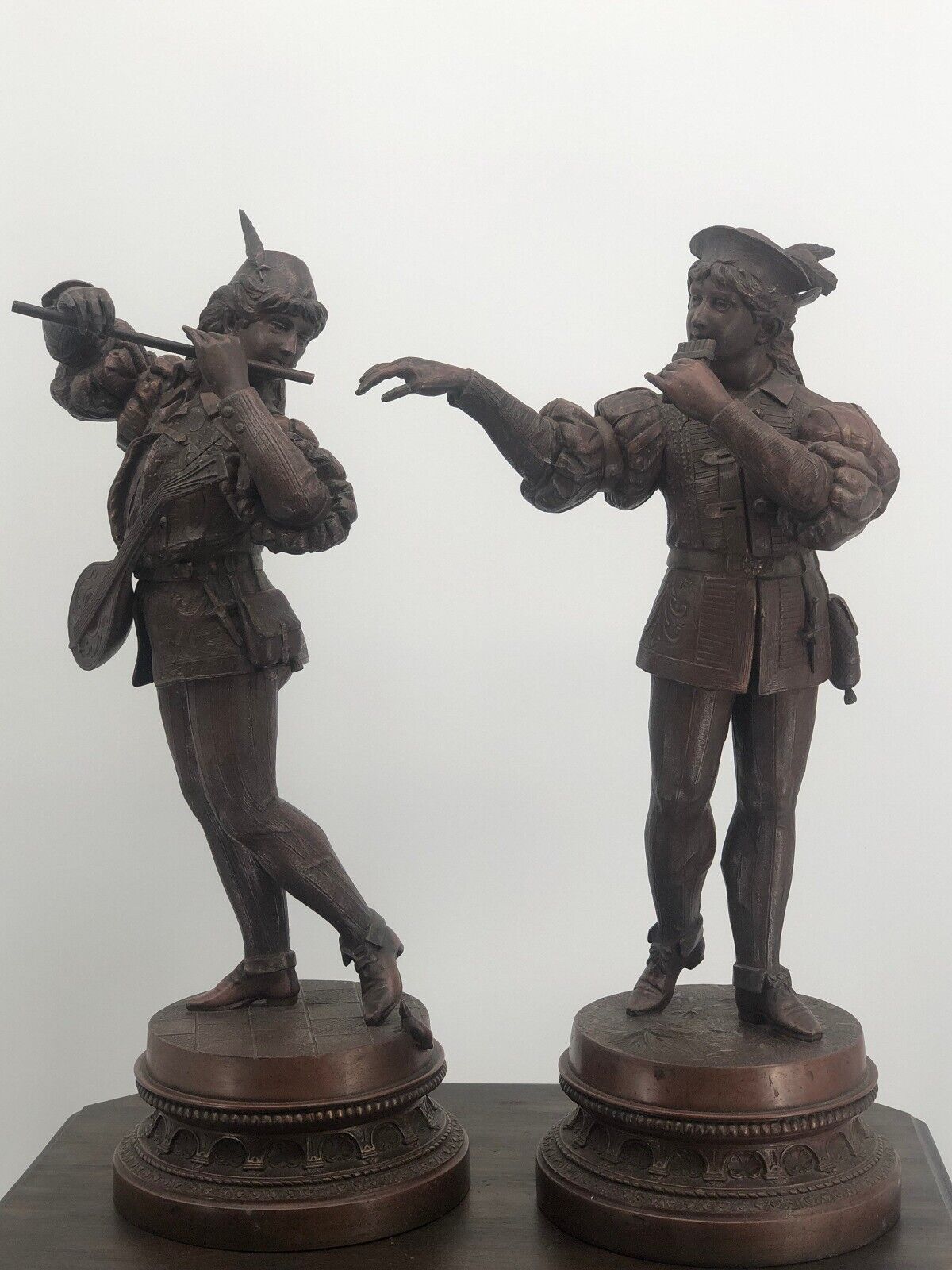 Antique Nicholas Muller-N.Muller’s Sons NY cast Metal Pair of Spelter Statues