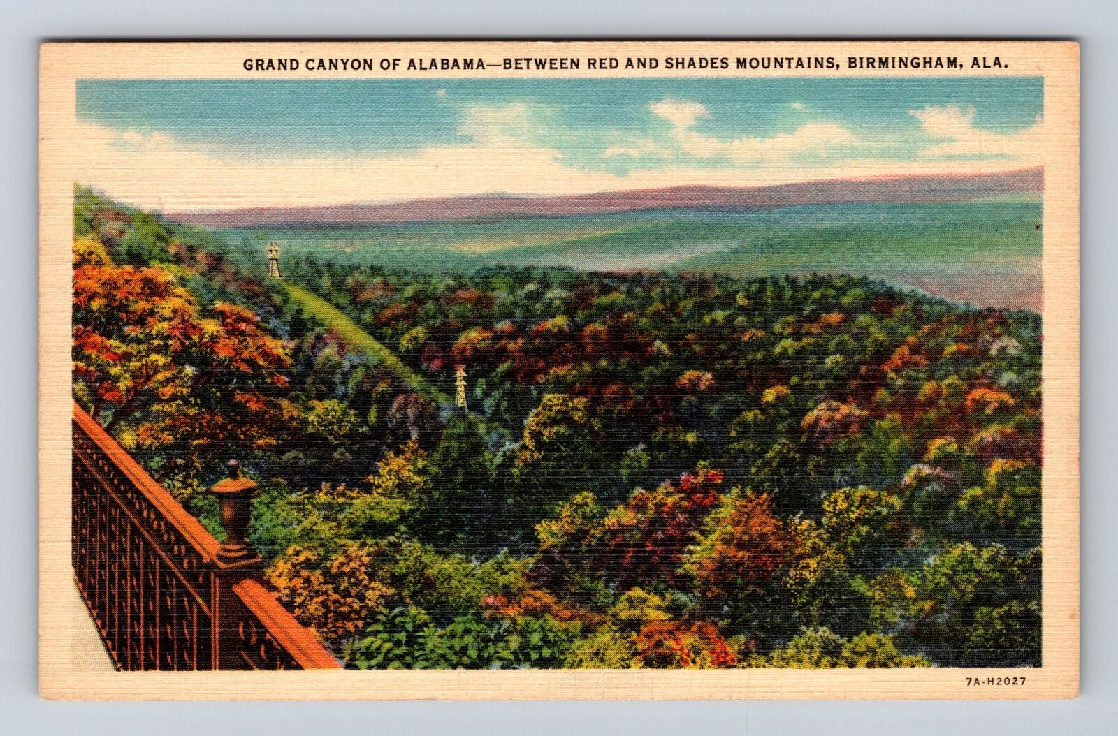 Birmingham AL-Alabama, Grand Canyon Of Alabama, Red & Shades Vintage Postcard