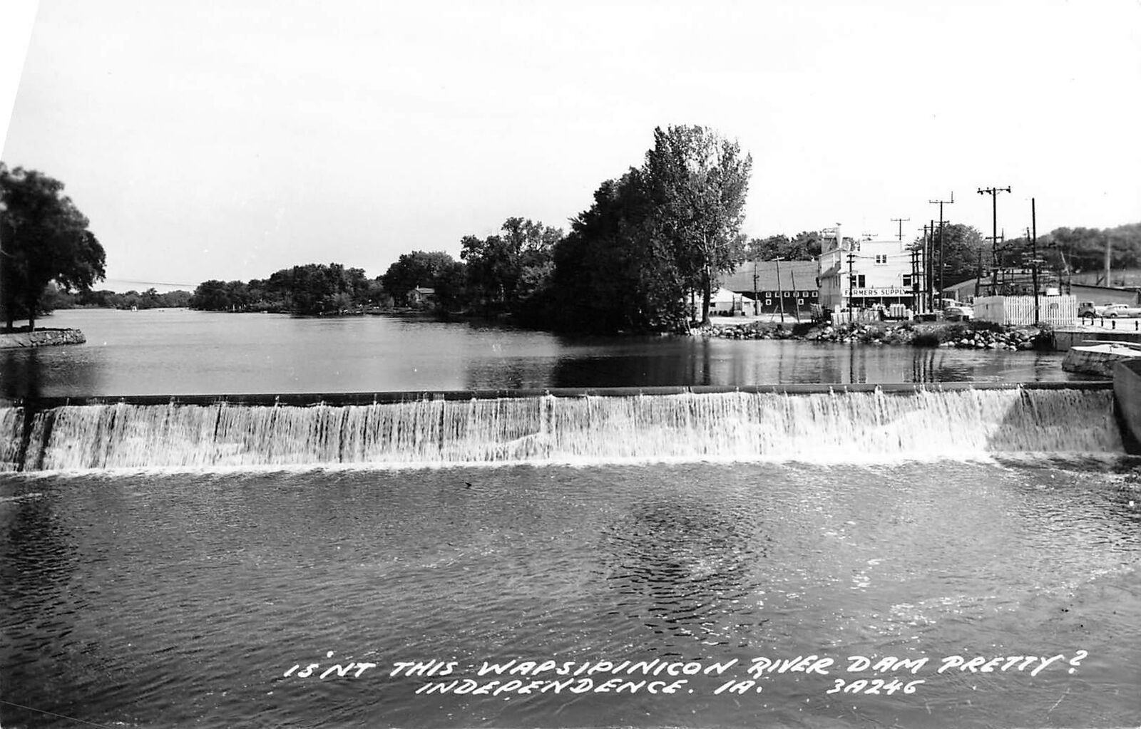 Vintage RPPC Postcard Isnt This Wapsipinicon River Dam Pretty Independence Iowa