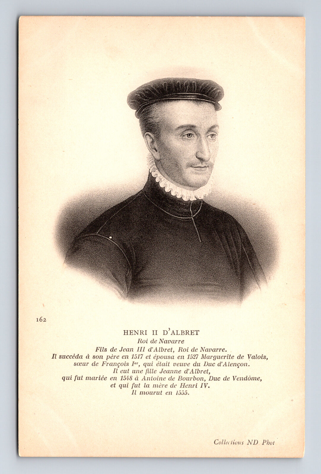 Neurdein Frères French Portrait Henry II of Navarre Henri D\'Albret Postcard