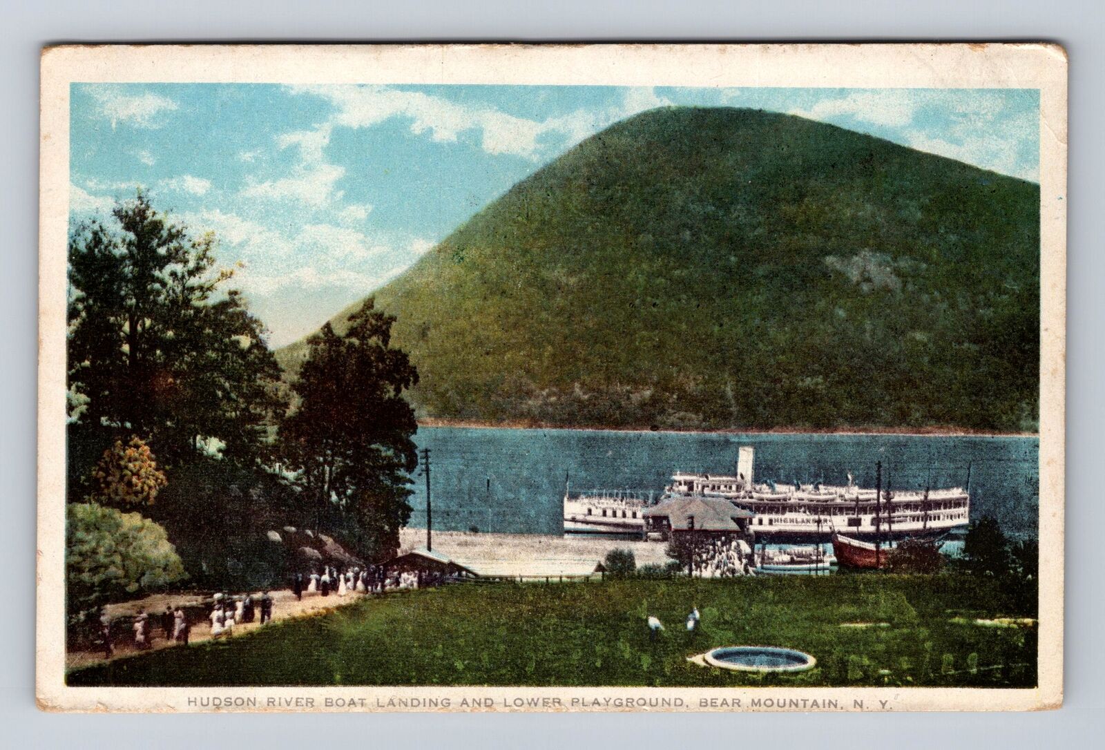 Bear Mountain NY-New York, Hudson River Landing, Playground, Vintage Postcard