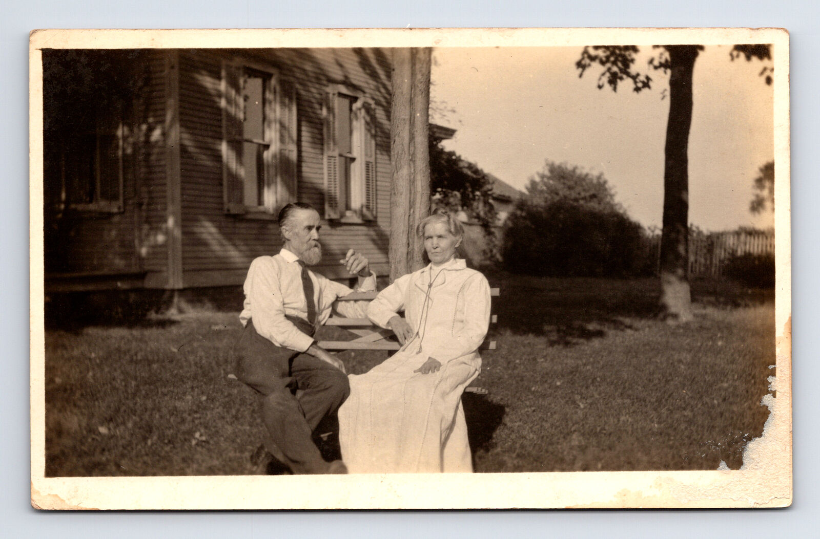 c1914 RPPC Postcard Canal Winchester OH Ohio Couple Man Woman SH AM Tallman