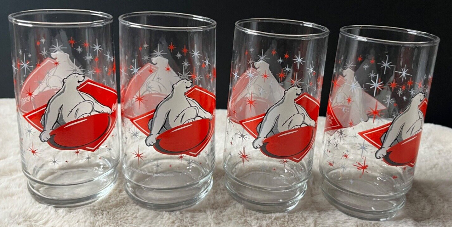 Vintage Coca Cola Brand Coca Cola Polar Bear Collectors Edition Drinking Glasses