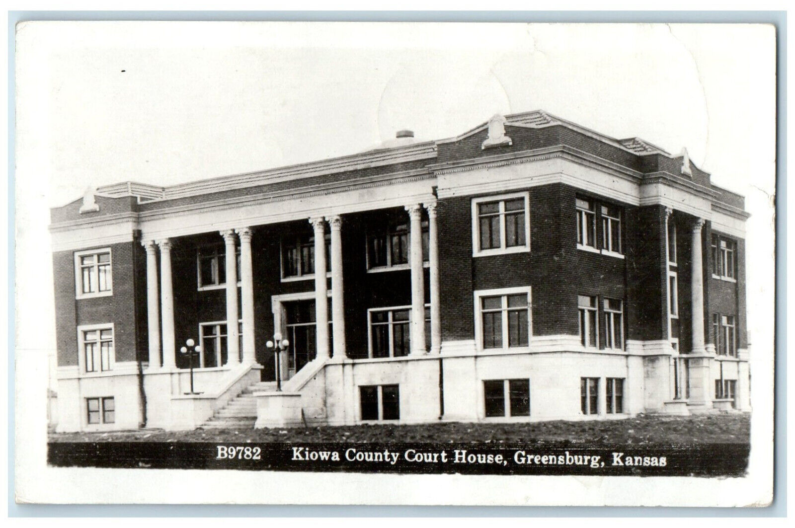 1920 Kiowa County Court House Greensburg Kansas KS RPPC Photo Postcard