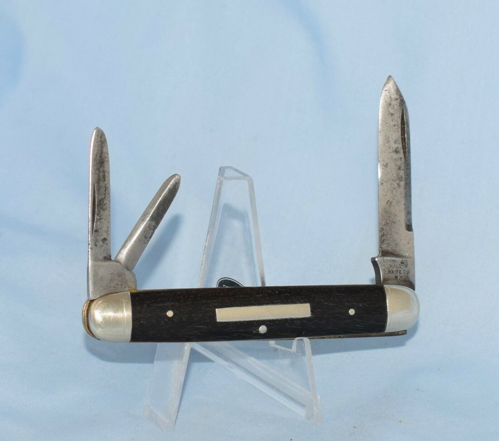 RARE VINTAGE WALDEN KNIFE CO EBONY EQUAL END WHITTLER KNIFE 1874-1923 NO CASE /B