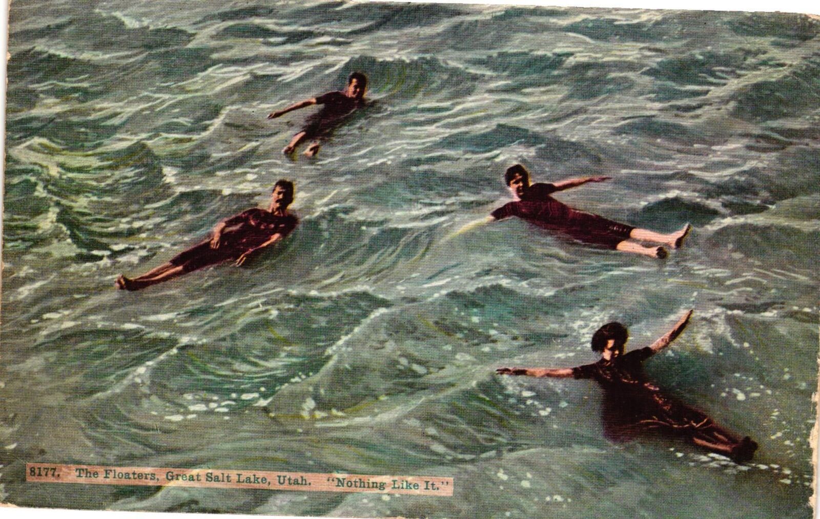 Vintage Postcard- THE FLOATERS, GREAT SALT LAKE, UT. Early 1900s