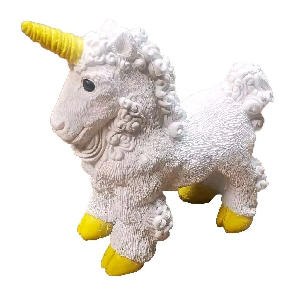 Vintage RARE Don James Resin Unicorn Goat Standing Figurine Signed