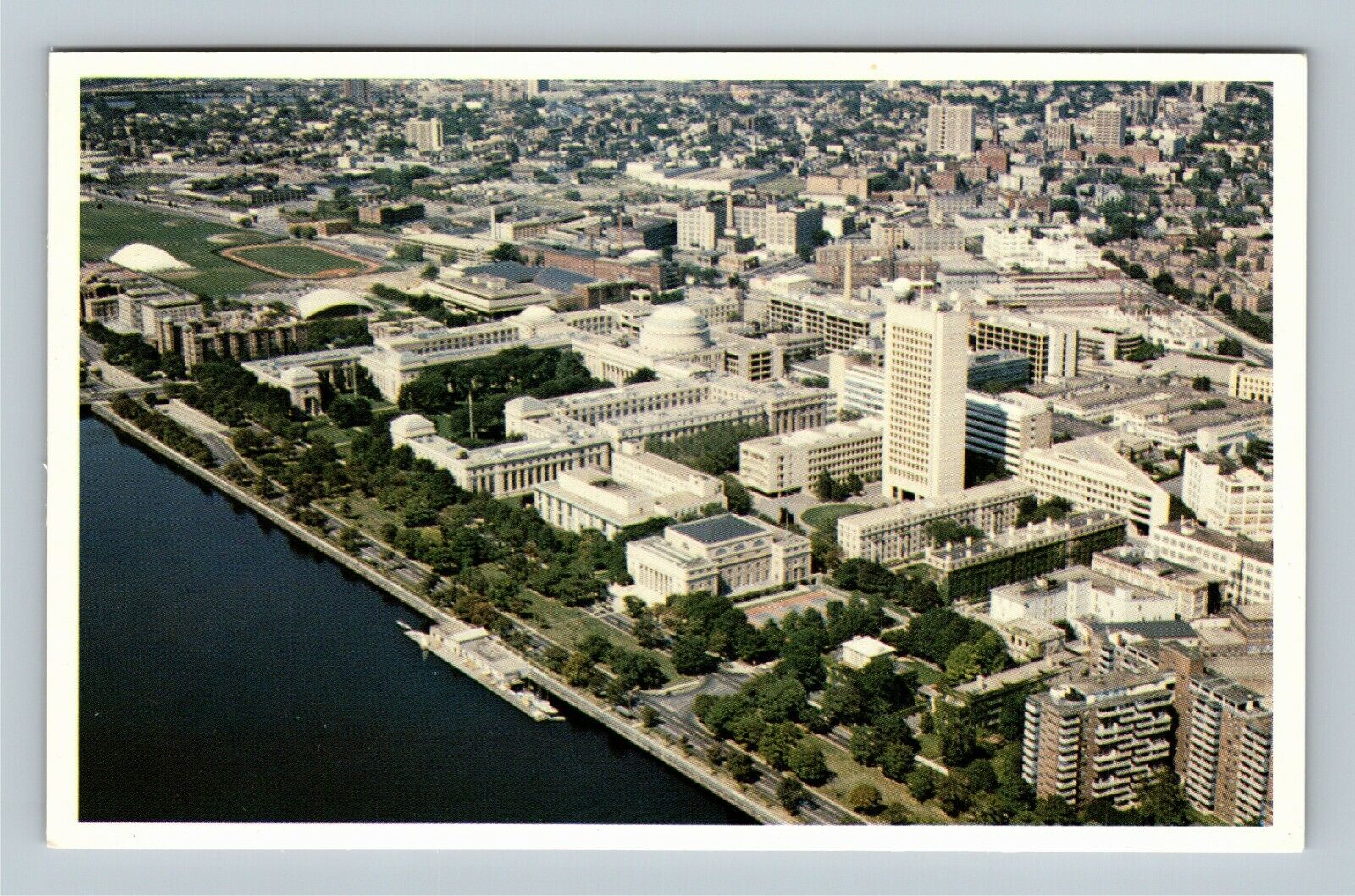 Cambridge MA, MA Institute Technology, Aerial Massachusetts Vintage Postcard