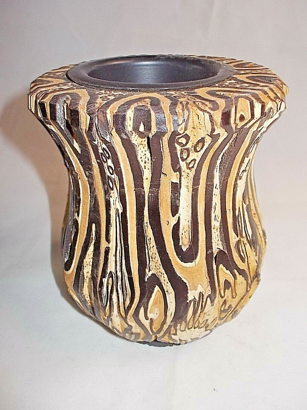 New Zealand PONGA VASE Unique Rare Hand Crafted UNREAL One Of A KIND -9