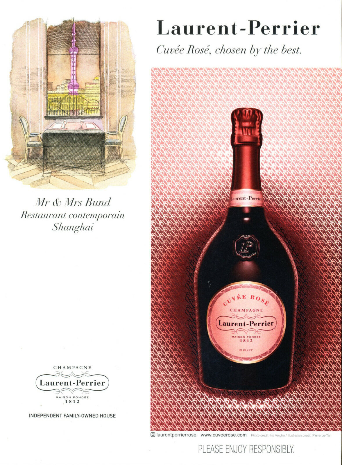 LAURENT-PERRIER CHAMPAGNE AD #3 RARE 2019 OUT OF PRINT