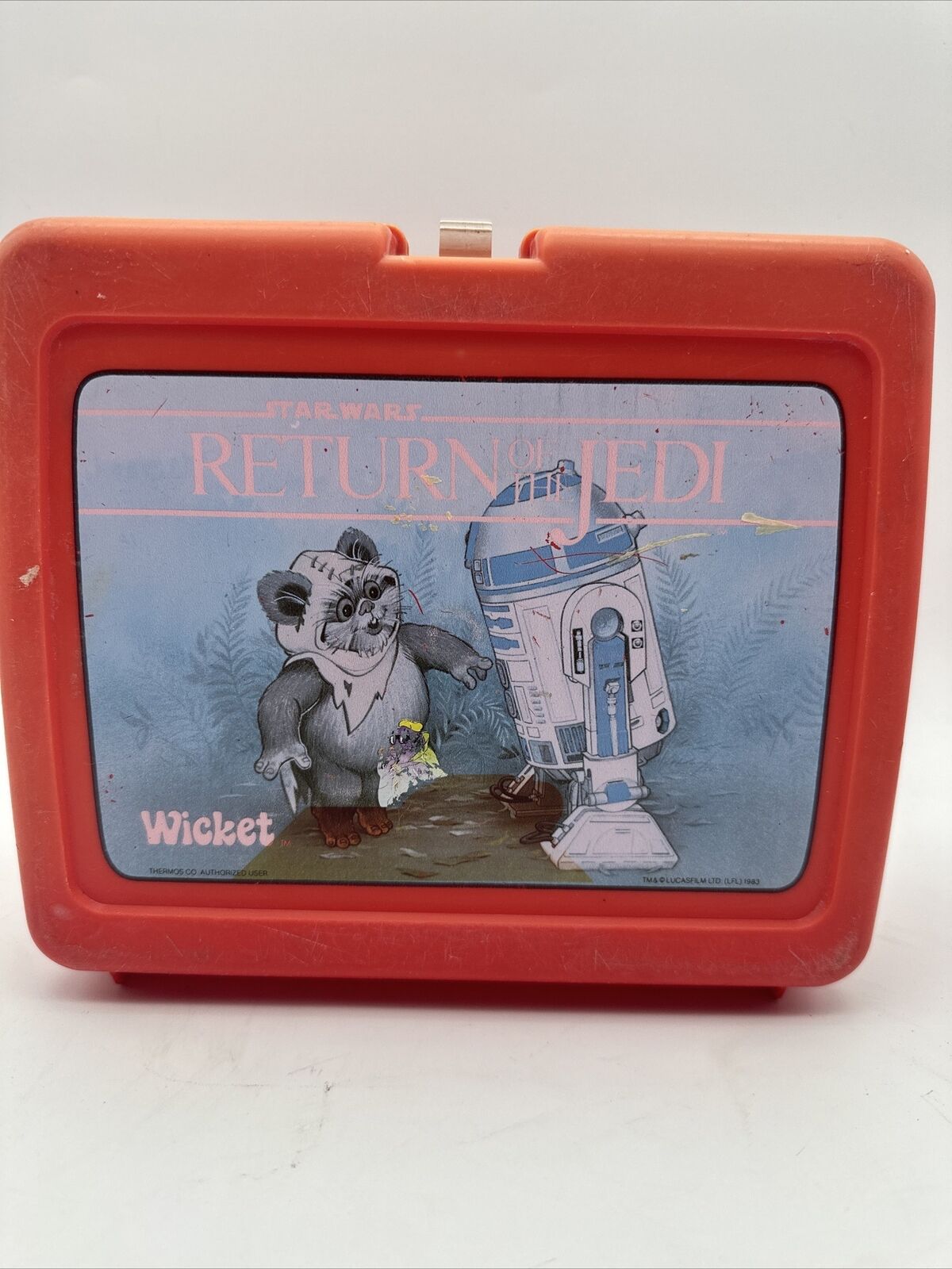 Vintage 1983 Star Wars Return of the Jedi Lunch Box Ewok Wicket R-2 See Pics
